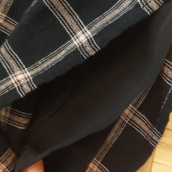 American Eagle Outfitters plaid high-rise linen blend tie front shorts size S - Picture 2 of 7